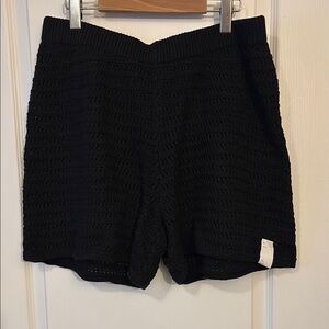 Black Women's Crochet Shorts